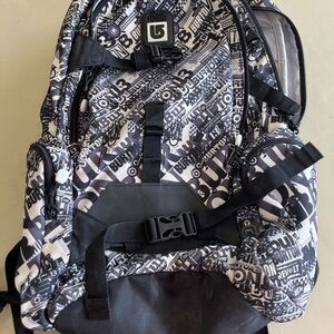 Burton Black and White Backpack with Bold Design